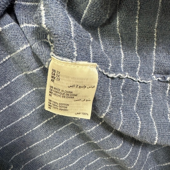 100% Cotton Karen Scott Blue and White Knit Top - Picture 5 of 5